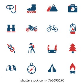 active recreation vector color icons for web and user interface design
