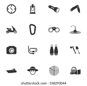 active recreation vector icons for user interface design