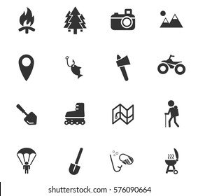 active recreation vector icons for user interface design