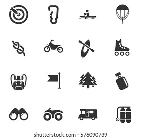active recreation vector icons for user interface design