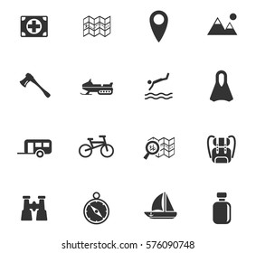 active recreation vector icons for user interface design