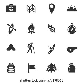 active recreation vector icons for user interface design