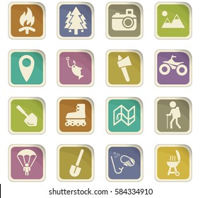 active recreation vector icons for user interface design