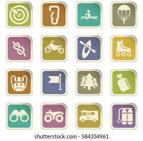 active recreation vector icons for user interface design