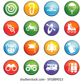 active recreation vector icons for user interface design