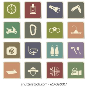 active recreation vector icons for user interface design