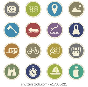 active recreation vector icons for user interface design