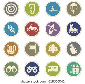 active recreation vector icons for user interface design