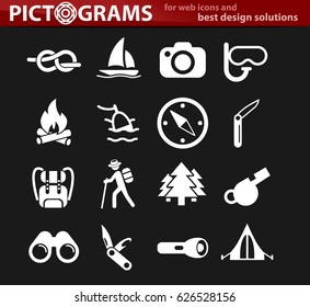 active recreation vector icons for user interface design