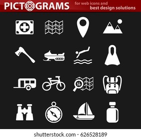 active recreation vector icons for user interface design