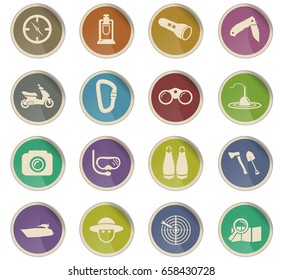 active recreation vector icons for user interface design