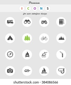 Active recreation vector icons for web sites and user interface