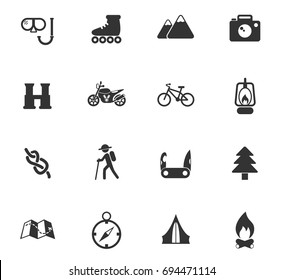 active recreation vector icons for web and user interface design