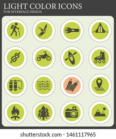active recreation web icons for user interface design