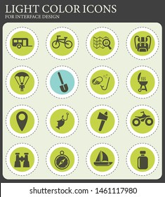 active recreation web icons for user interface design