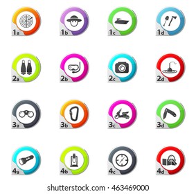 Active recreation web icons for user interface design