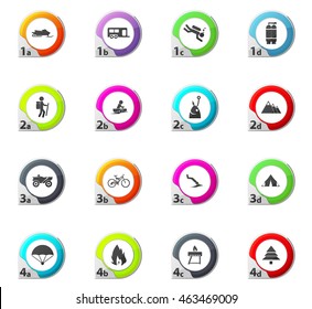 Active recreation web icons for user interface design