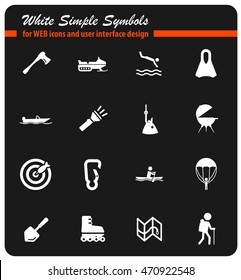 active recreation web icons for user interface design