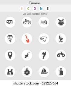 active recreation web icons for user interface design