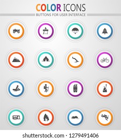Active recreation web vector icons for user interface