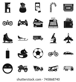 Active rest of child icons set. Simple set of 25 active rest of child vector icons for web isolated on white background