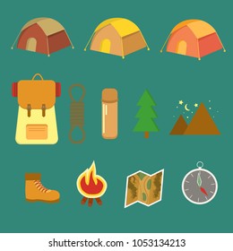 Active rest. Hiking element for design, Vector illustration.