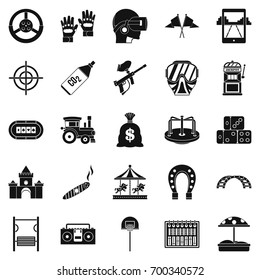 Active rest icons set. Simple set of 25 active rest vector icons for web isolated on white background