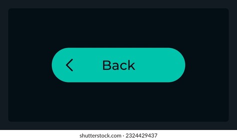 Active return button UI element template. Editable isolated vector dashboard component. Flat user interface. Visual data presentation. Web design widget for mobile application with dark theme
