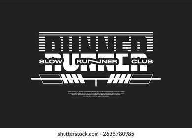 Active Running Lifestyle Club T-shirt Design Modern Sport Vector