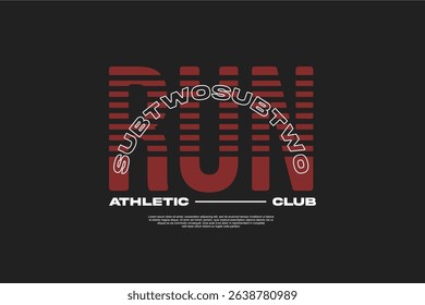 Active Running Lifestyle Club T-shirt Design Modern Sport Vector