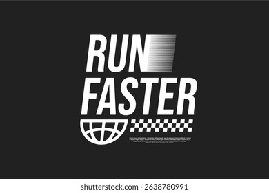 Active Running Lifestyle Club T-shirt Design Modern Sport Vector