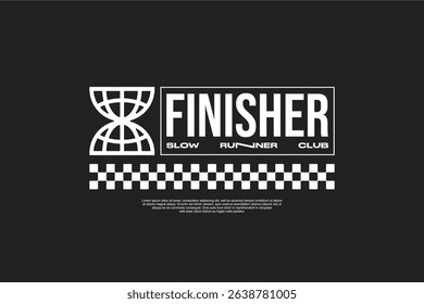Active Running Lifestyle Club T-shirt Design Modern Sport Vector