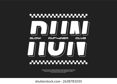 Active Running Lifestyle Club T-shirt Design Modern Sport Vector