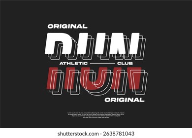 Active Running Lifestyle Club T-shirt Design Modern Sport Vector
