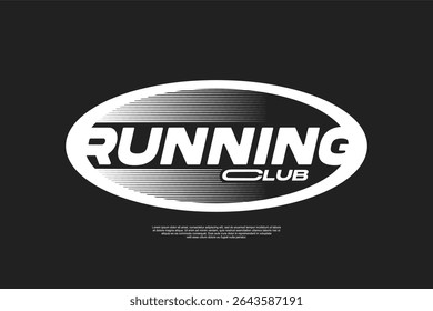 Active Running Lifestyle Club T-shirt Design Modern Sport Vector