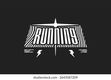 Ative Running Lifestyle Club T-shirt Design Moderno Esporte Vetor