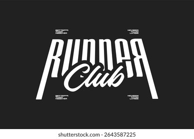 Active Running Lifestyle Club T-shirt Design Modern Sport Vector