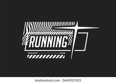 Active Running Lifestyle Club T-shirt Design Modern Sport Vector