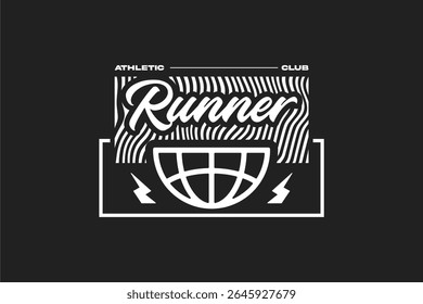 Active Running Lifestyle Club T-shirt Design Modern Sport Vector