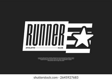 Ative Running Lifestyle Club T-shirt Design Moderno Esporte Vetor