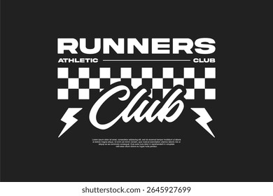 Active Running Lifestyle Club T-shirt Design Modern Sport Vector