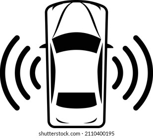 Active safety Sensor Vector Icon Design, Future transportation Symbol, Driver less Greener Transport innovations Sign, Autonomous aerial vehicle Stock Illustration, Autopilot Object Scan Concept