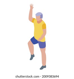 Active senior man icon. Isometric of active senior man vector icon for web design isolated on white background