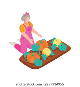 Active senior people composition with isolated human character engaging in activities vector illustration
