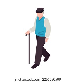Active senior people composition with isolated human character engaging in activities vector illustration