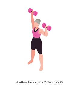 Composición activa de personas de edad avanzada con carácter humano aislado que participa en actividades de ilustración vectorial