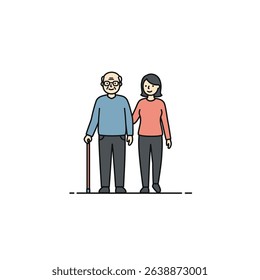 Active Senior Walk Companion Gentle Exercise Outdoor Activity Healthy Lifestyle