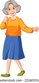 Active senior woman character illustration