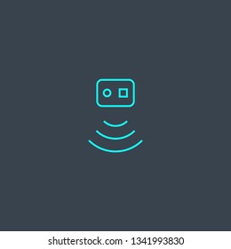 Active Sensor concept blue line icon. Simple thin element on dark background. Active Sensor concept outline symbol design. Can be used for web and mobile UI/UX