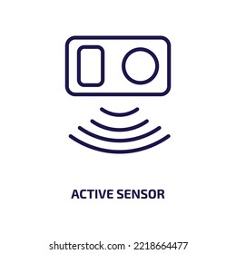 active sensor icon from general collection. Thin linear active sensor, technology, sensor outline icon isolated on white background. Line vector active sensor sign, symbol for web and mobile